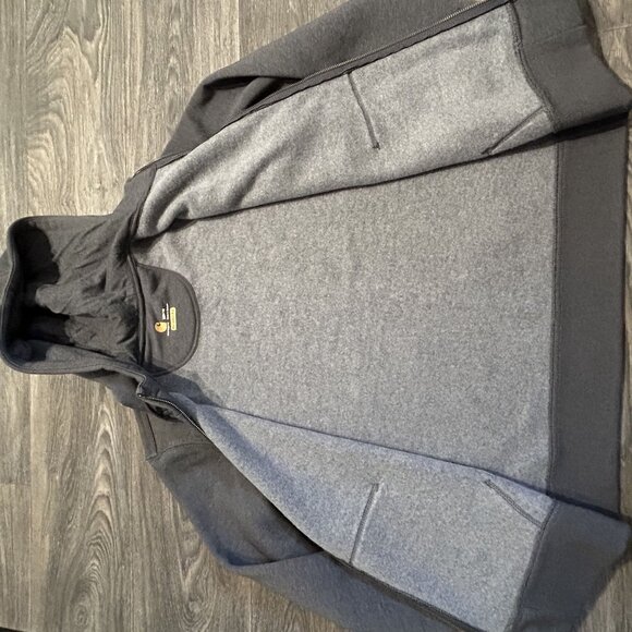 Carhartt Clarksburg Full Zip Hoodie Medium Gray Fleece 102788 Workwear Outdoor - Picture 7 of 12